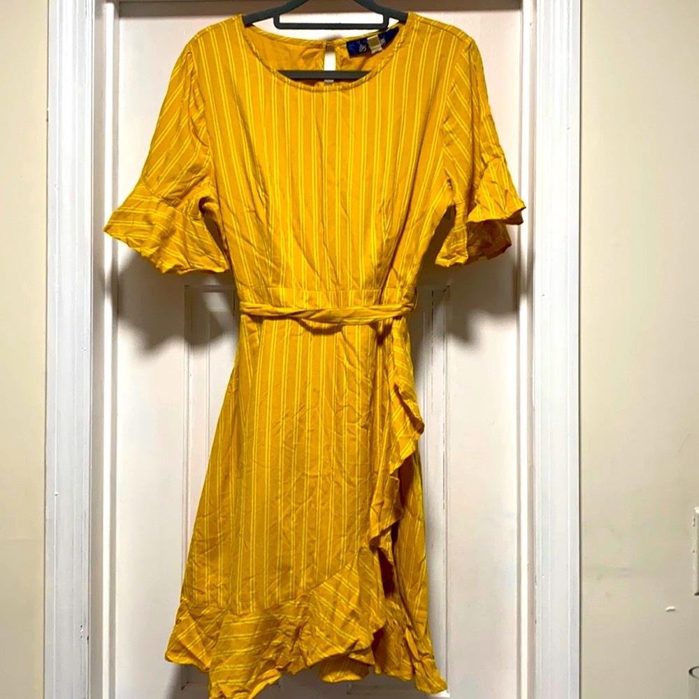☀️ Francesca’s Blue Rain Ashton Faux Wrap Dress